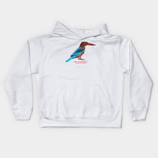 White-throated kingfisher | Halcyon smyrnensis Kids Hoodie